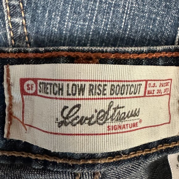Levi Strauss Signature Stretch Low Rise BootCut Blue Jeans W36xL30 Women Sz 16 M - Picture 3 of 7